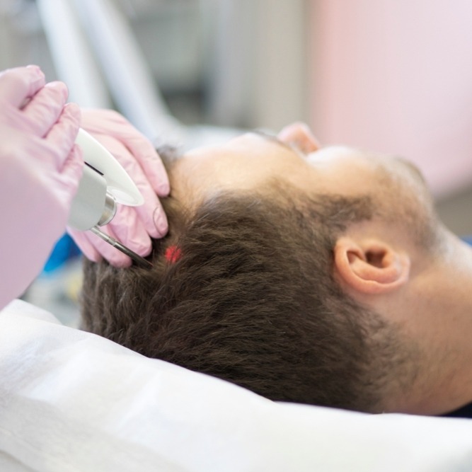 Doctor,Female,Dermatologist,Trichologist,Makes,A,Procedure,To,Stimulate,Hair